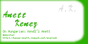 anett kenez business card